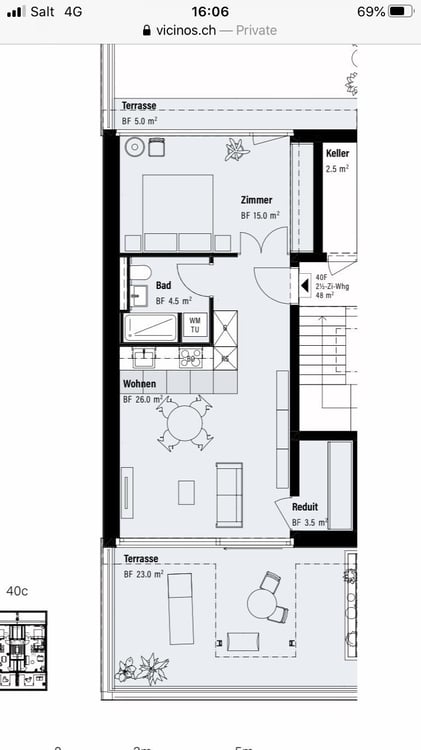 Moderne möblierte 1.5-Zimmer-Wohnung in Schlieren 2