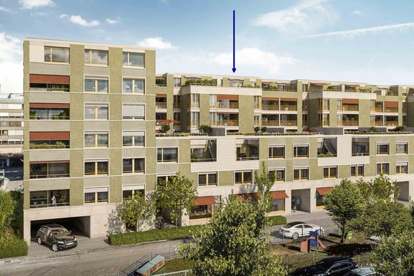 Luxuriöse, ruhige 1.5-Zimmer-Attikawohnung mit zwei grossen Terrassen in Erstvermietung 1