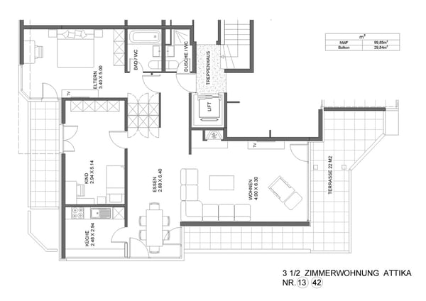Attikawohnung in Emmenbrücke nähe Rothenburg 17
