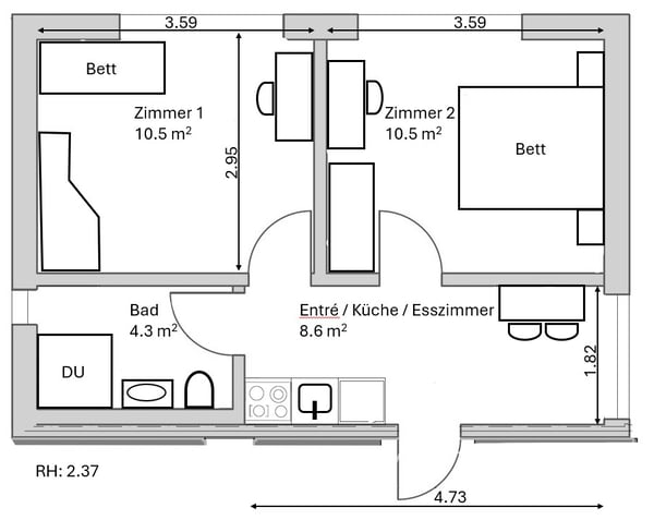 Möblierte 1.5-Zimmer-Wohnung mit Aussicht in Pfäffikon SZ 10