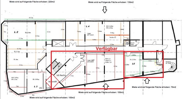 Lager an bester Lage 75 und 155m2 1