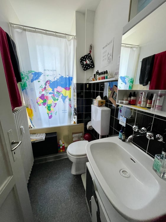 Untermiete/Zwischenmiete: 1-Zimmer-Wohnung mit grossem Balkon im 4. OG, Nähe Helvetiaplatz 5