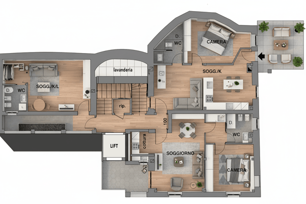 Palazzo da ristrutturare, con vista panoramica sul fiume Tresa. Potenziale di 10 appartamenti. 18