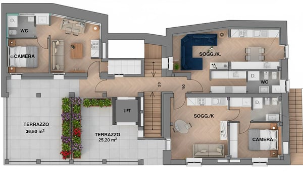 Palazzo da ristrutturare, con vista panoramica sul fiume Tresa. Potenziale di 10 appartamenti. 16