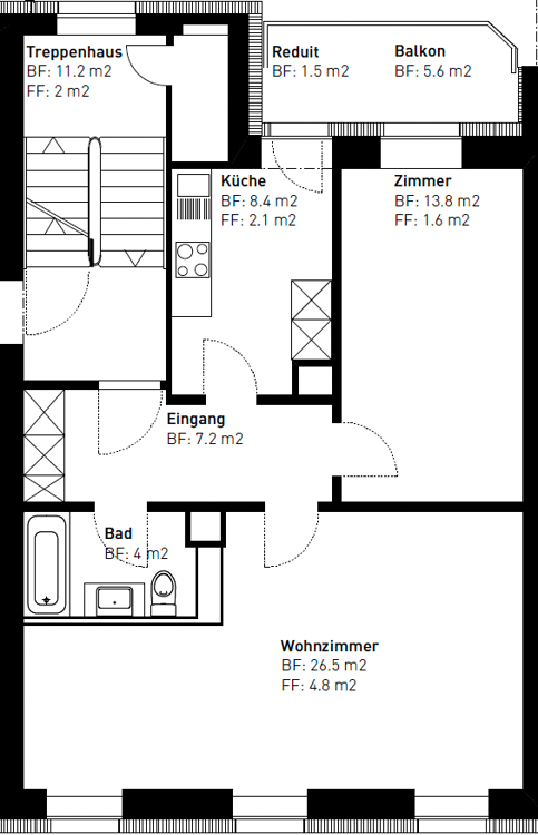 Frisch sanierte 1.5-Zimmerwohnung an zentraler Lage nahe Rhein 7