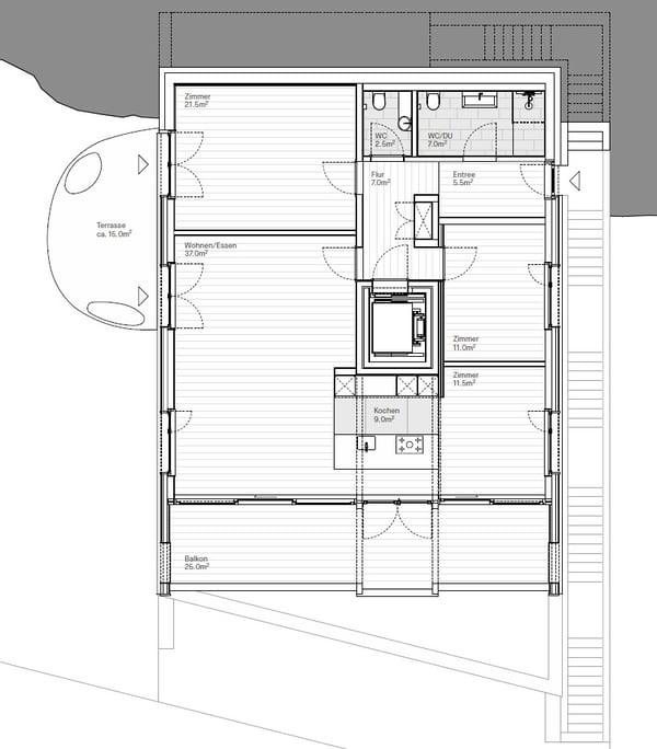 Im Vollholzhaus am Sonnenhang in Urnäsch - moderne 1.5-Zimmer-Wohnung, zentrumsnah  mit Bergblick 8