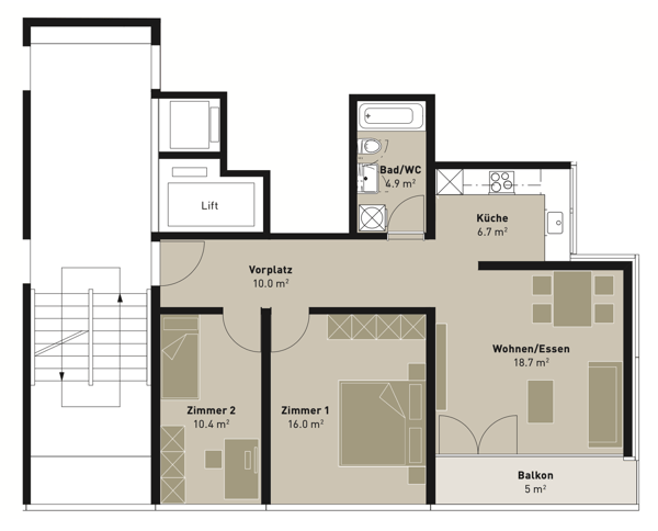 Furnished 1.5-room apartment for sublet (12 months) 5