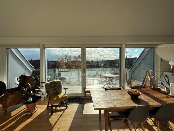 Suchen Sie etwas Besonderes? Grosszügige sonnige Maisonette-Dachwohnung nahe Novartis-Campus 14