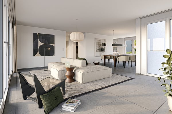 1.5 Zimmer Gartenwohnung Süd mit Oblicht, Ateliercharakter, mit grossem Sitzplatz ca. 80m2 3