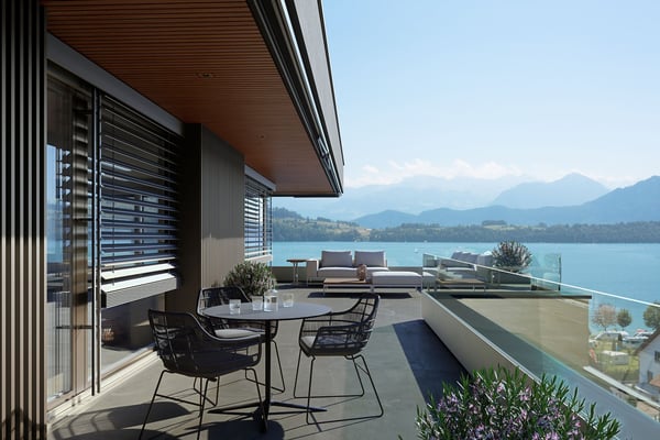 Moderne 1.5-Zimmer-Attika mit See- und Bergblick in Merlischachen 1