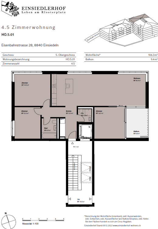 Moderne 1.5-Zimmer-Neubau-Wohnung mit Aussicht in Einsiedeln 9