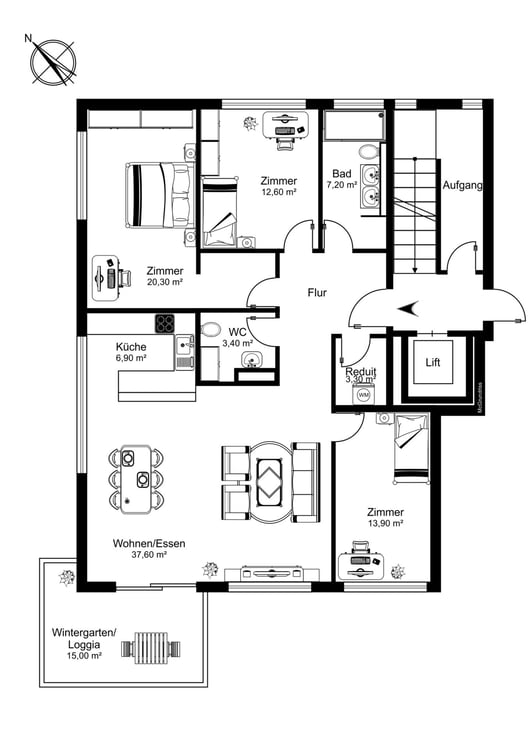Sonnige Wohnung mit Wintergarten, Schwedenofen und hochwertigem Ausbau 5