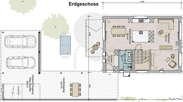 Urban im Grünen: 1.5-Zimmer-Neubauhaus freistehend in Holzbau 6