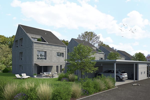 Urban im Grünen: 1.5-Zimmer-Neubauhaus freistehend in Holzbau 1