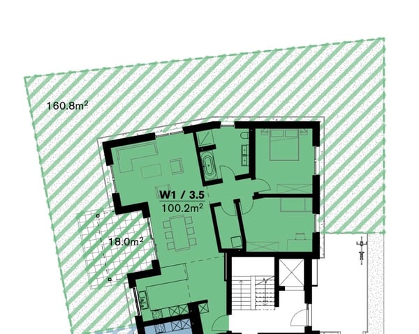 Erstbezug Neubau 1.5 Zimmer Gartenwohnung 13