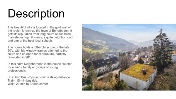 Spacious 3.5-room villa with fireplace and garage in quiet Ennetbaden 2