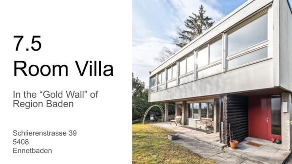 Spacious 3.5-room villa with fireplace and garage in quiet Ennetbaden 1