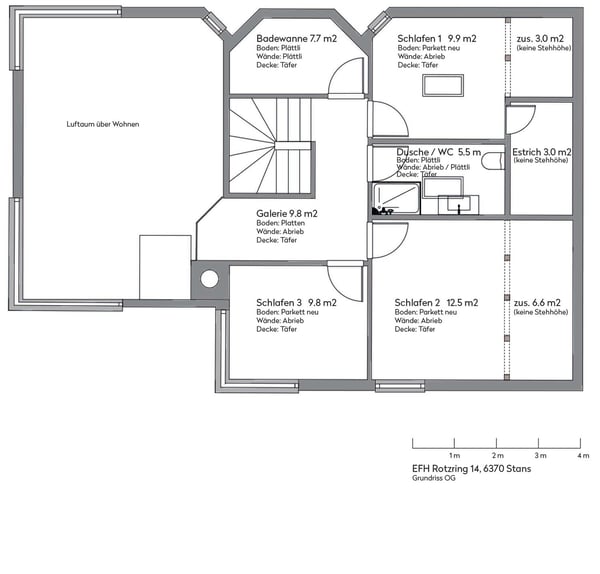 Grosszügiges Einfamilienhaus mit Garten &  Doppelgarage in ruhiger Lage in Stans zu vermieten 32