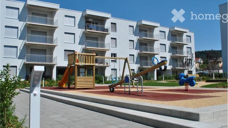 playground, grass, trees, steps, building
