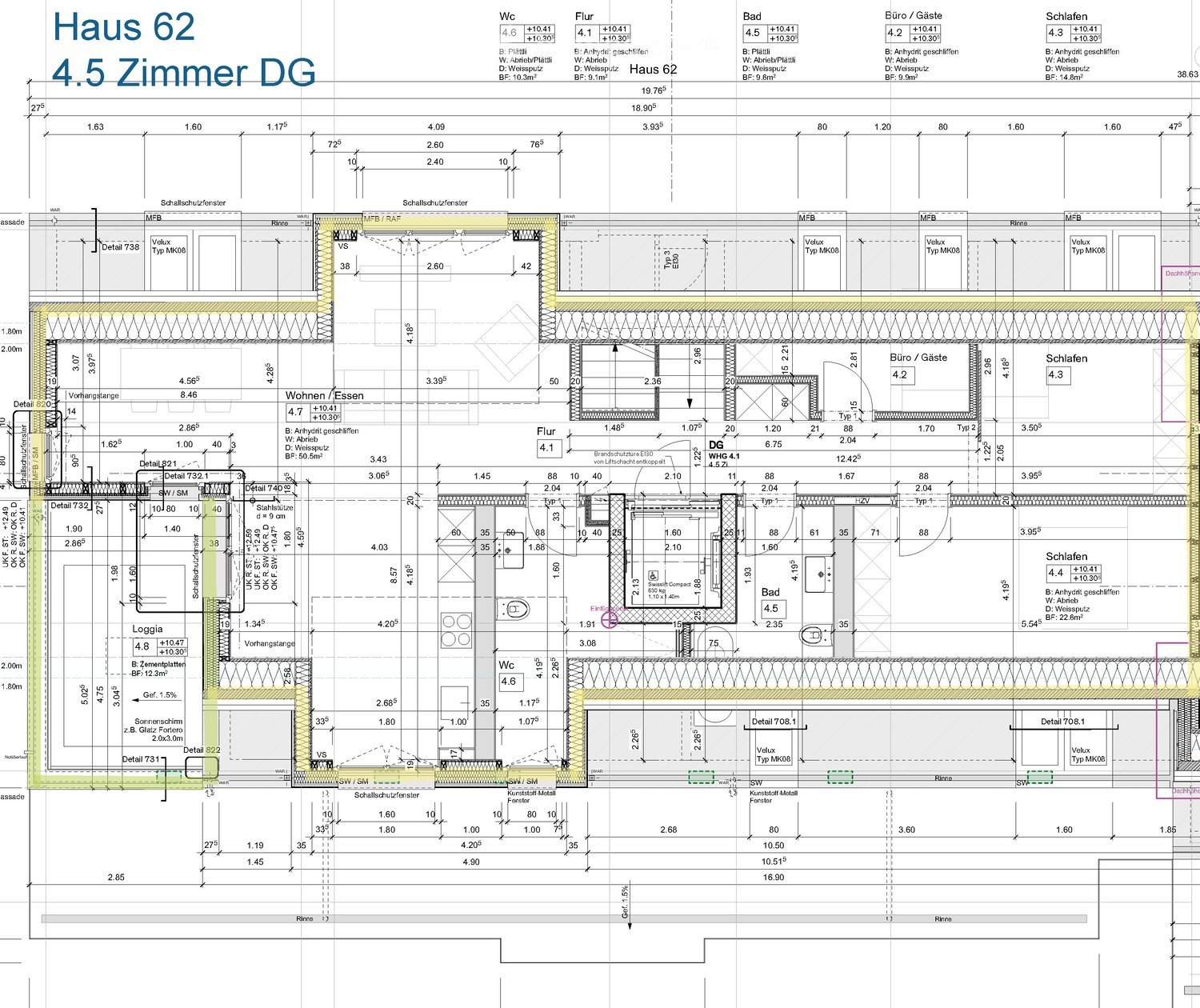 Living room, kitchen, 4 bedrooms, 2 bathrooms, entrance, balcony, terrace, cellar
