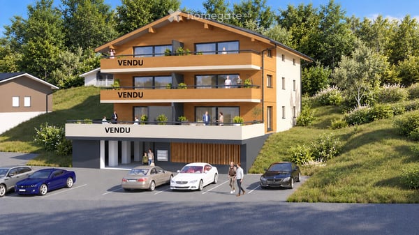 Spacieux 3.5 pièces neuf avec terrasse et pelouse à Arbaz