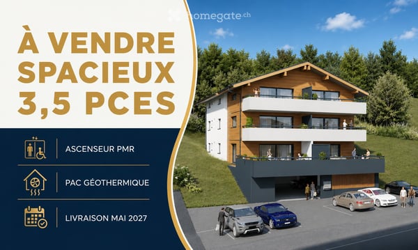 Spacieux 3.5 pièces neuf avec terrasse et pelouse à Arbaz