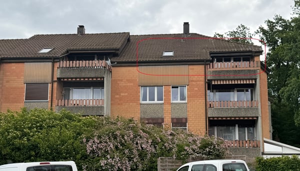 grosszügige sonnige 3 1/2 Zimmer Dachwohnung ca. 125m2 mit Balkon/Terrasse 12.5m2 5