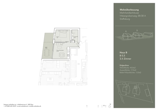 2.5 Zimmer Eigentumswohnung EG mit 17m2 Terrasse und 55m2 Garten-Sondernutzungszone 4