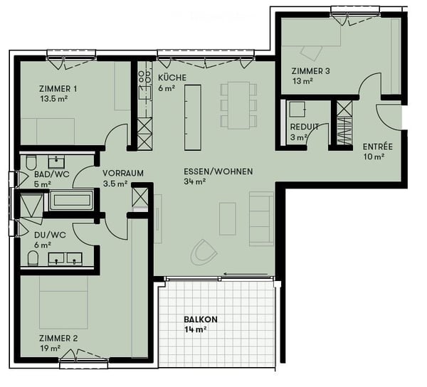 Moderne 4.5-Zimmerwohnung im 2. OG zu vermieten 9