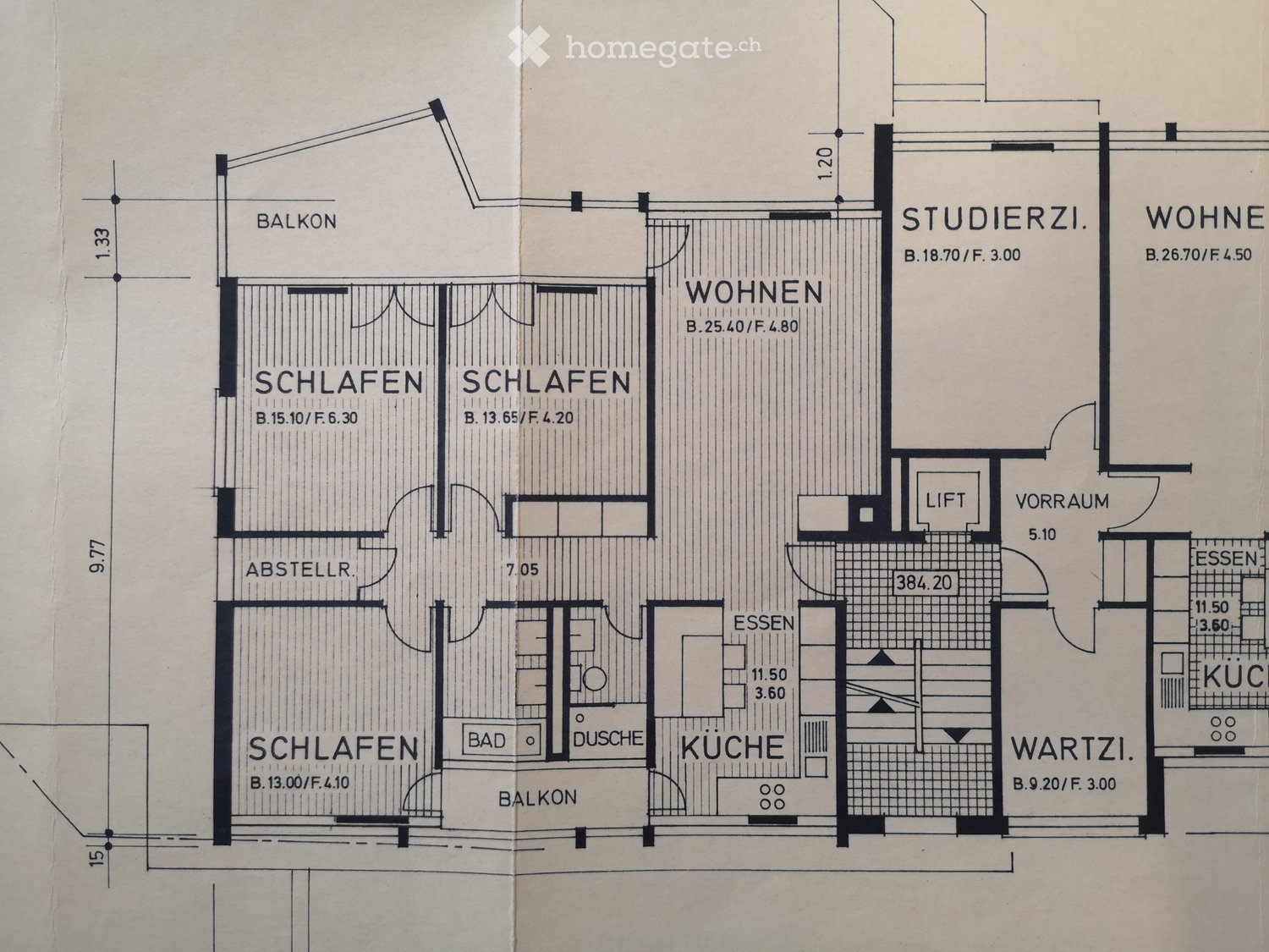 Floor plan showing a multi-room layout including living, dining, kitchen, bedrooms, bathrooms, balconies, and a study room.
