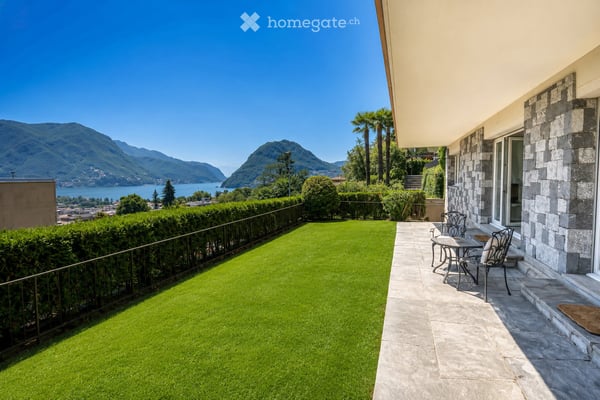 Affittasi appartamento di 4.5 locali con giardino privato e spettacolare vista lago a Massagno 2