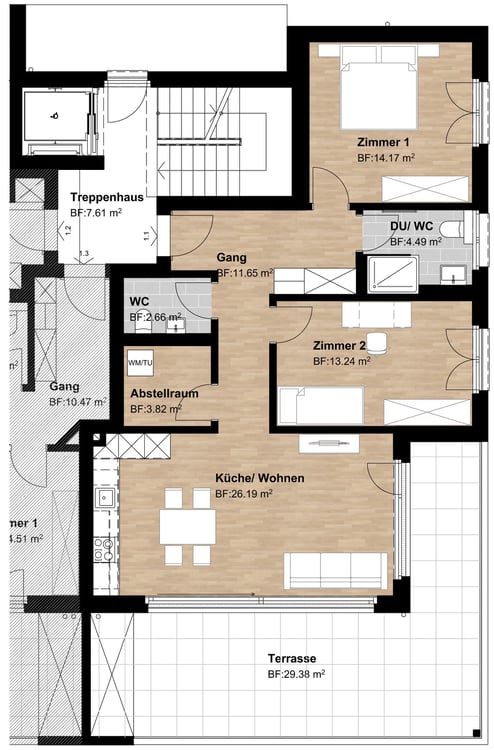 Moderne 3.5-Zimmer-Neubauwohnung mit Balkon in Bazenheid 2