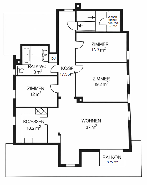 5,5 Zi. Dachwohnung in Steinen 26