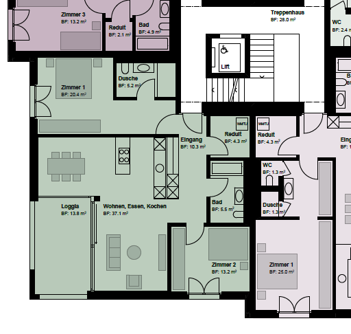 Baujahr 2024 3 1/2 Zimmerwohnung 96m2 mit Loggia im 3. Stock 7