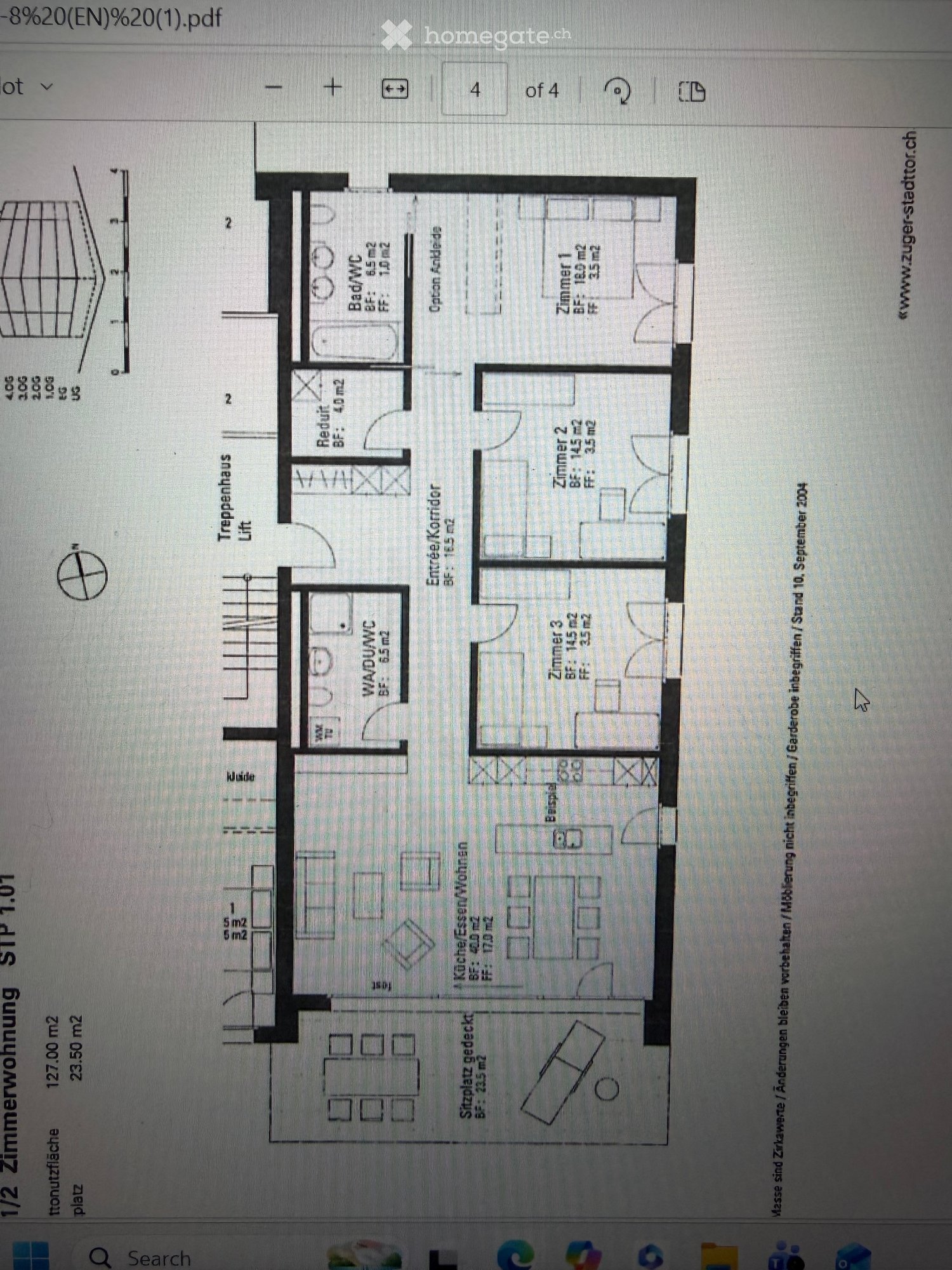 Floor plan showing a 2-room apartment with kitchen, living room, bedroom, and bathroom. Includes entrance corridor, staircase, and balcony.