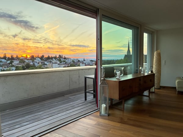 Grosse, stilvoll möblierte 2.5 Z’ Attika-Wohnung auf dem Bruderholz (Binningen) mit Dachterrasse 1