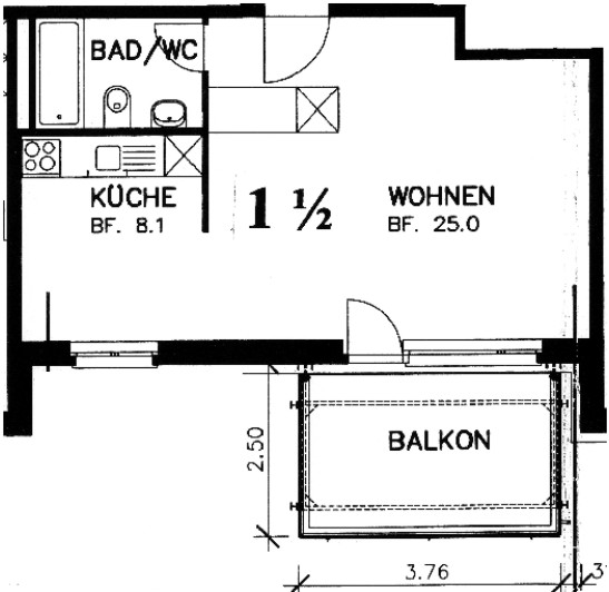 1.5-Zimmer-Wohnung mit Balkon in Winterthur 2
