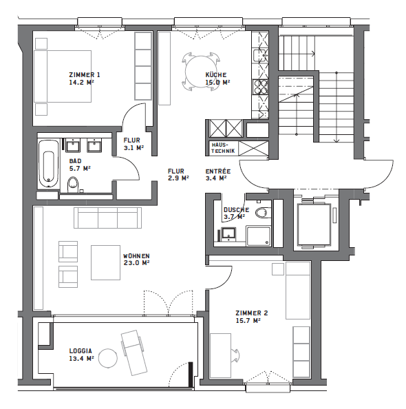 3.5-Zimmer-Wohnung am Bahnhof Wallisellen zu vermieten 8