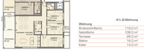 Wunderschöne 4.5 Zi-Wohnung in Wettingen nahe Einkaufsmeile & Sportzentrum 16