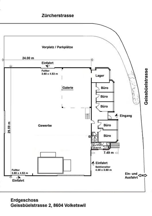 695 m2 ebenerdige Halle frei von Stützen, nicht unterkellert (maximale Bodenlasten) + 120m2 Büros 7
