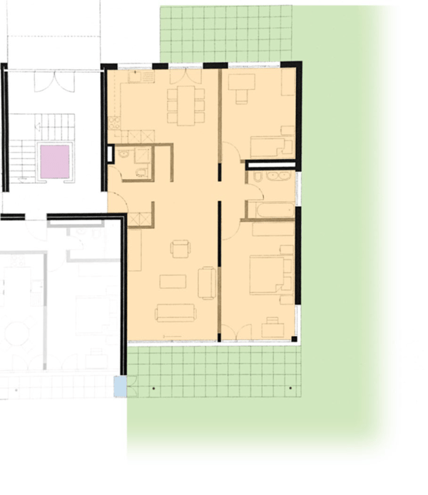 Gartenwhg. 3.5 Zi. Grosszüg in attraktivem Wohnquartier mit viel Freiraum & nahe der Stadt Zug 3