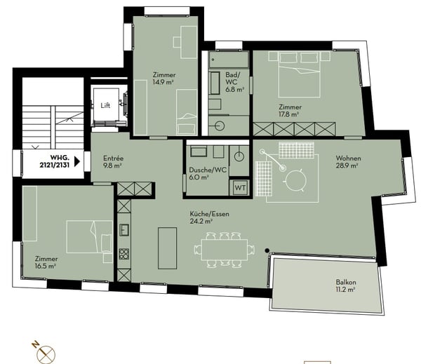 Moderne 4.5-Zimmer-Neubauwohnung mit Balkon 5