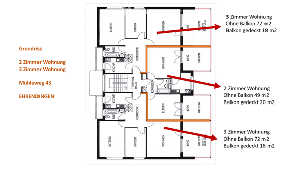 NEU 3 Zimmerwohnung mit grossen Balkon sehr ruhig 72 m2 11