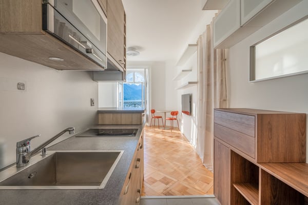 Studio meublé dans une résidence de prestige à Montreux Territet - Vue panoramique lac et montagnes 3