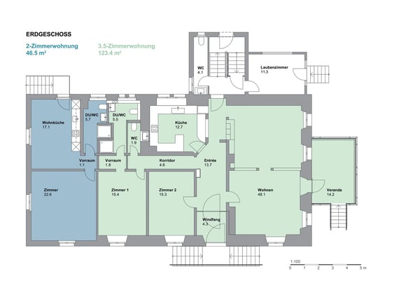 Erstbezug in historischer Villa: Charmante 2-Zimmerwohnung mit Sitzplatz 5