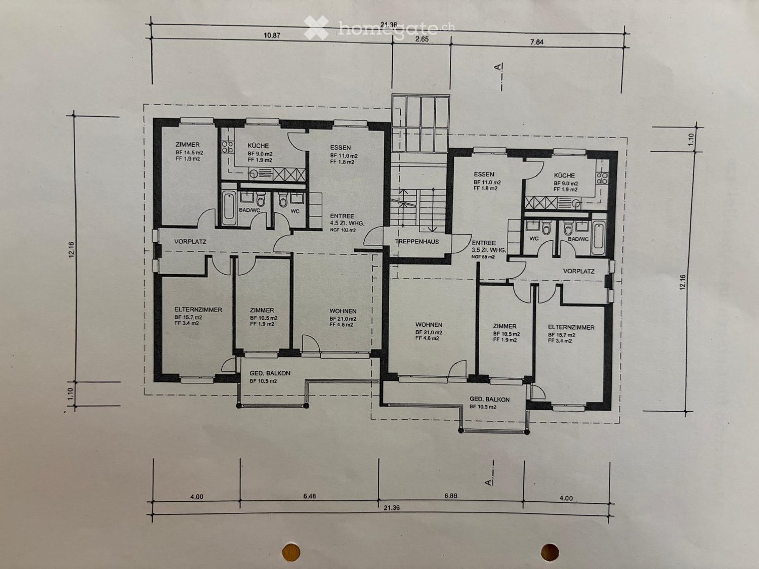 Floor plan of a two-story house with labeled rooms including living room, kitchen, bedrooms, bathrooms, and balconies.