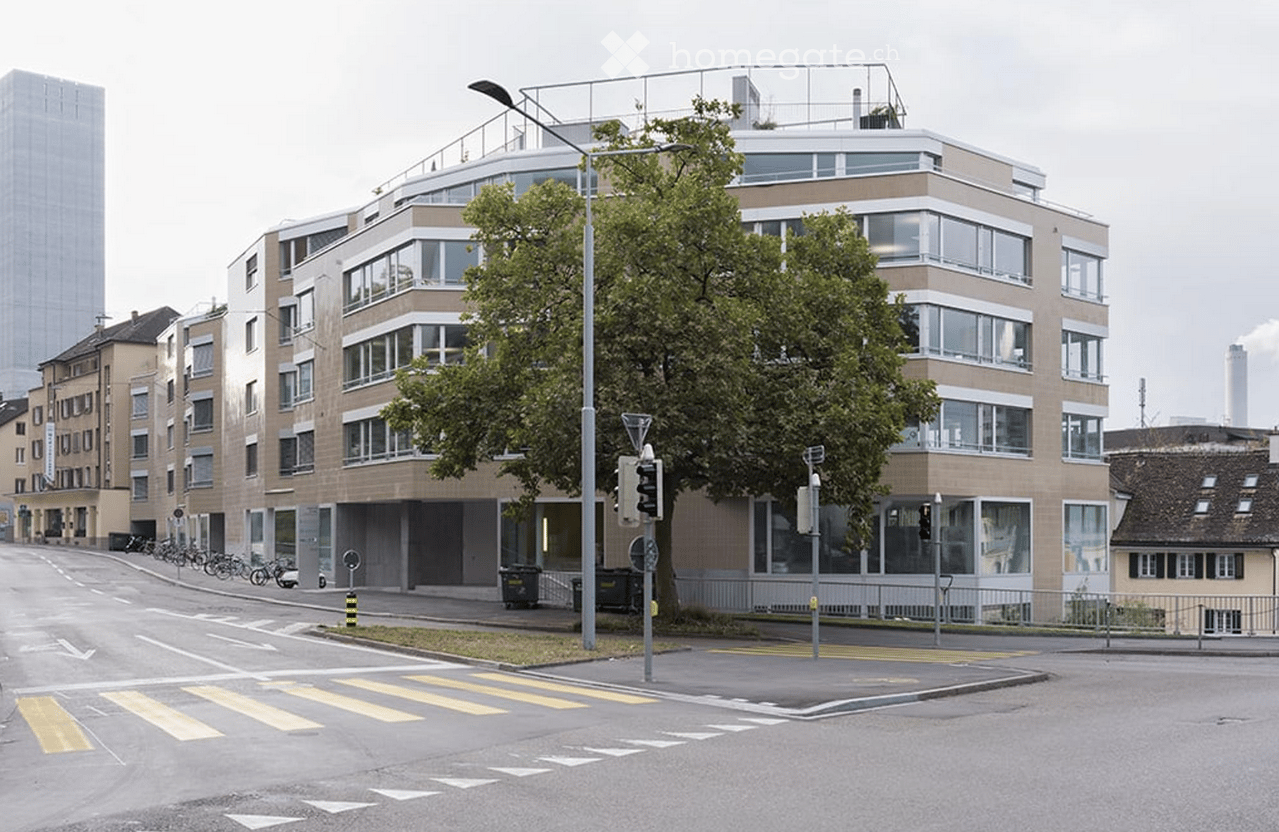 modern architecture, beige and white, glass windows, rooftop terrace