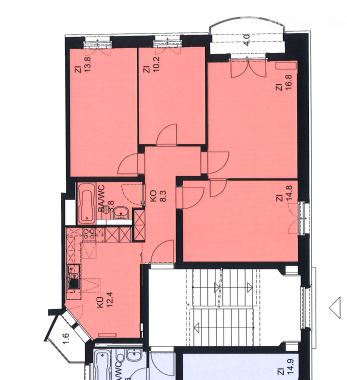 Charmante 4-Zimmer-Familienwohnung mit 2 Balkonen nähe Bullingerplatz 6