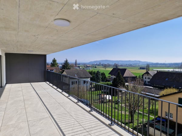 Moderne 4.5-Zimmer-Neubauwohnung mit Balkon und schöner Aussicht in Gampelen 1