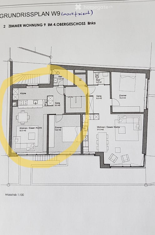 Helle 2-Zimmer-Wohnung im 4. OG mit Lift – Basel, Bärenfelserstrasse, Nähe Rheinufer 6